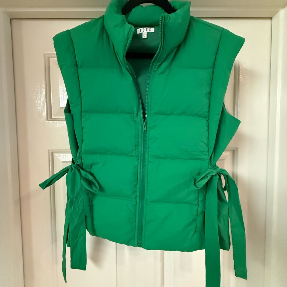 TCEC Bright Green Quilted Puffer Vest